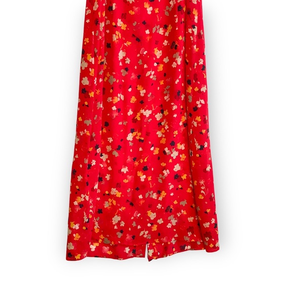 Realisation Par Juliet Silk Midi Dress in Rouge Fleur Size M - Picture 6 of 11